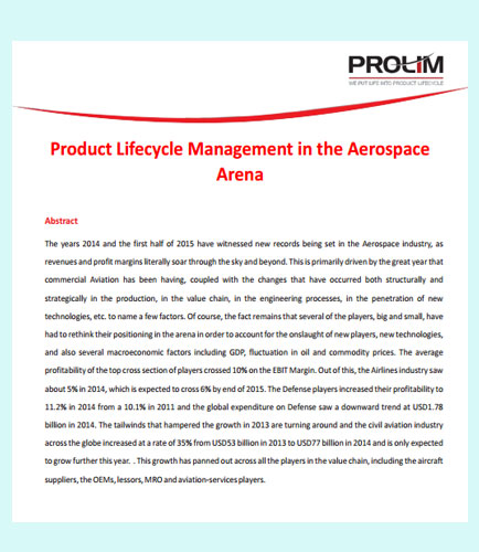 Product Lifecycle Management in the Aerospace Arena